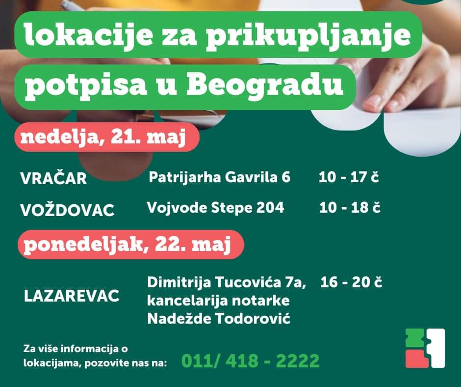 nedavimobgd's tweet photo. Sutra, u ponedeljak 22. maja u Lazarevcu, Užicu i Požegi možete doći, podržati nas i dati svoj potpis za formiranje Zeleno-levog fronta! ✊

Nađite vašu lokaciju i ne zaboravite svoju ličnu kartu. https://t.co/nVLdoCBx2i