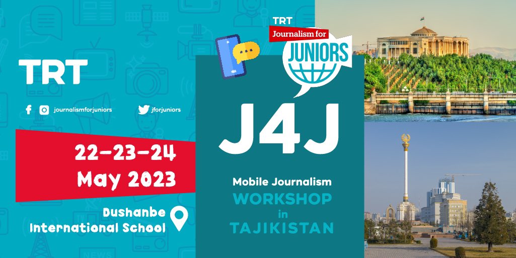 📲 J4J Tajikistan Mobile Journalism Workshop continues at Dushanbe International School. 💥

👉🏼 Don’t forget to stay tuned ❗️

#J4JTajikistan #journalismforjuniors #J4J #mobilejournalism #workshop
