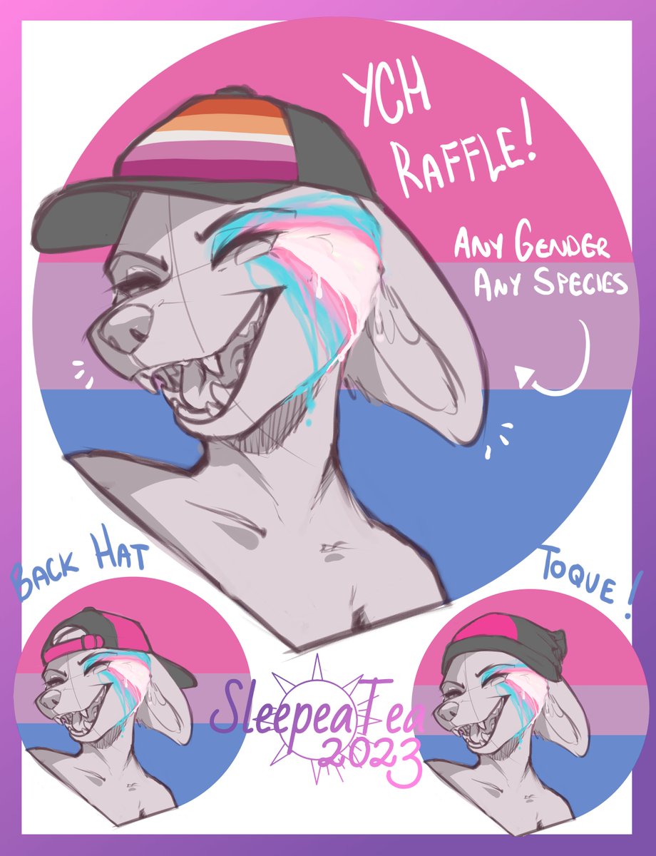 SleepeaTea's tweet photo. PRIDE RAF-FLE

3 Flag spots (you don't have to use all 3)
3 hat options
Any gender/species!

To enter, 
✨comment with the form (found below)
✨RT+Follow!
✨Tell me a fun fact https://t.co/bjYGsdecQc