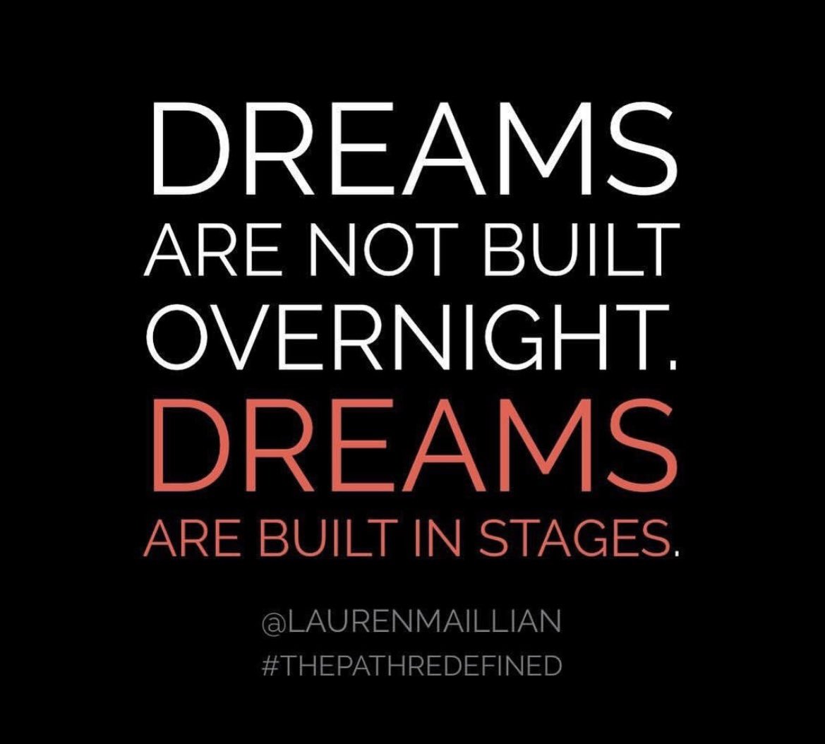 📣 “Dreams Are Not Built Over Night! They Are Built In Stages! @laurenmaillian 📣 #ThinkBIGSundayWithMarsha #LeadLoudly #leadership