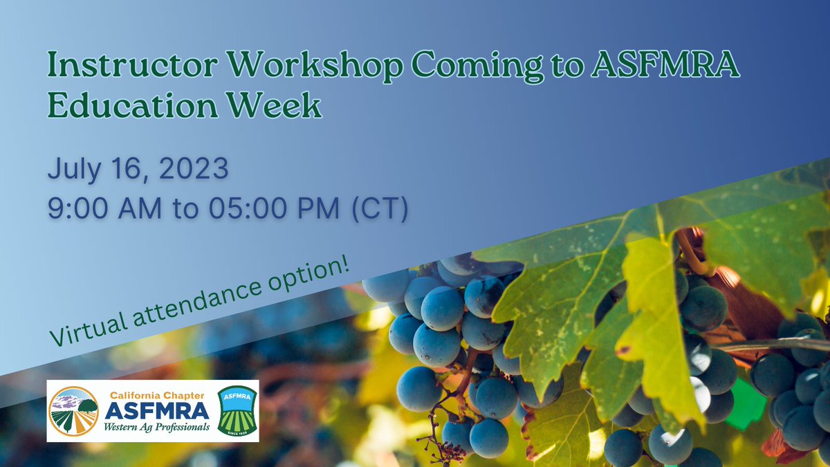 The California Chapter continues its effort to get more members at the local level qualified to teach national courses. Learn more at asfmra.org.

#calasfmra #asfmra #agriculturenews #agriculture #agnews #agworld #agworkshop #aginstructor #AgEducation