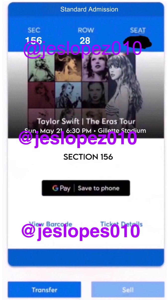 Selling TWO (2) VIP FLOOR ticket to the show in Foxborough at Gillette Stadium
Selling for $950 Each
DM if interested (tickets and price have been verified) 
#FoxboroughTSTheErasTour #ErasTour #ErasTourtickets #GilletteTheErasTour #taylorswiftconcerts #TaylorSwiftErasTour