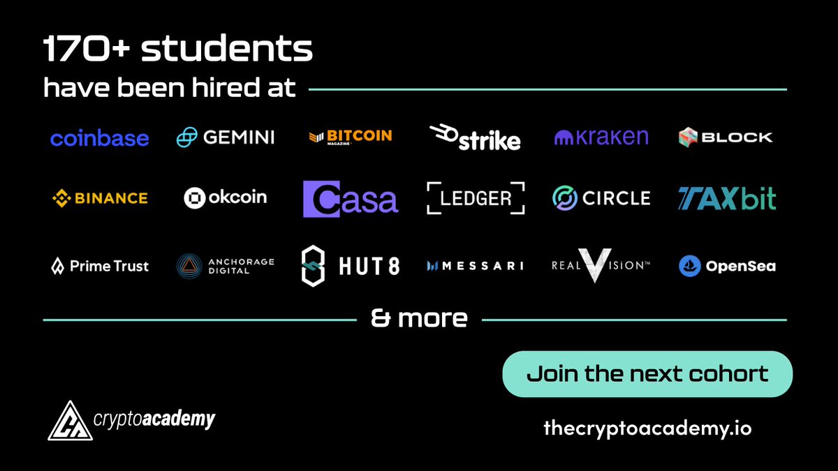 Thousands of people want to work in the bitcoin &amp; crypto industry, but don't think they have the skills.

We created a 3-week intensive program to train fundamental knowledge. There are 50+ events packed into schedule.

It works. 

Apply for July cohort: thecryptoacademy.io