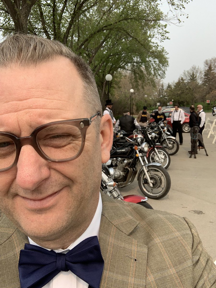 trevor_c's tweet photo. Had a great time with the #DGR2023 #GentlemansRide in #yqr, riding dapper with vintage motorcycles to raise funds and awareness for #ProstateCancer and #MentalHealth.

There is still time to donate if you are able to support the cause 🙏

https://t.co/DMl0yvVabX https://t.co/TzSYK2Xe0n