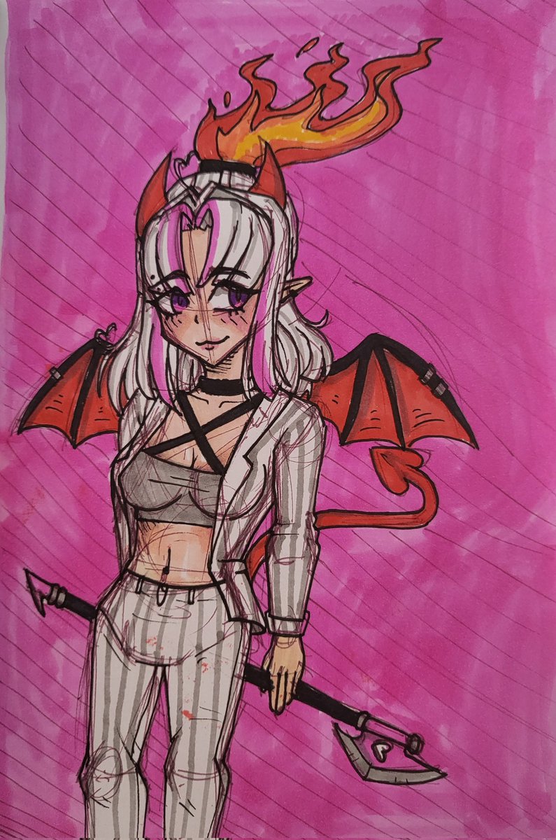 AmyRose11_'s tweet photo. My demon girl! I'm unsure what to name her still, how does Amelia Syn, or maybe Lucille or Lillith Syn? Anyone have any thoughts? https://t.co/hPD6jQkr8v