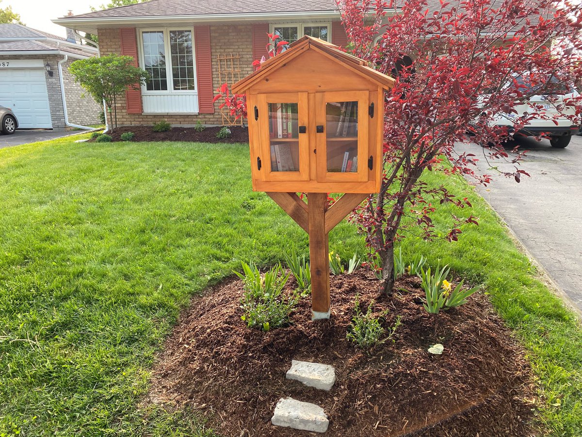 Stories matter and so do access to them. Our local library branch closed for renovations in 2021 and has yet to reopen, so we installed our own mini branch my Dad made. Just waiting on our Little Free Library charter sign.