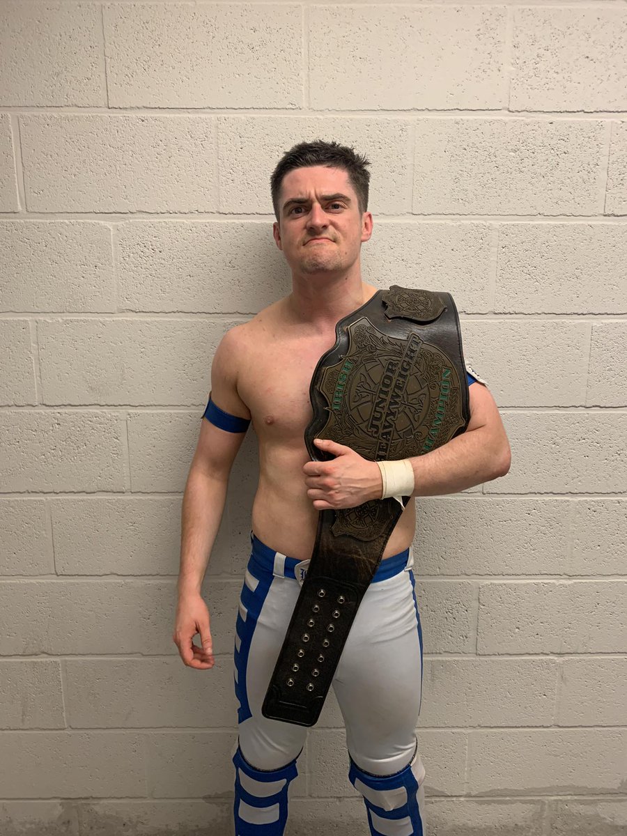 The Champ @Martin_steers successfully defended the Irish Junior Heavyweight title TWICE this weekend ➡️ Saturday at FWF in Belgium ➡️ Sunday at Titanic in NI See him June 9th at Fight Factory Episode 29! #IrishWrestling