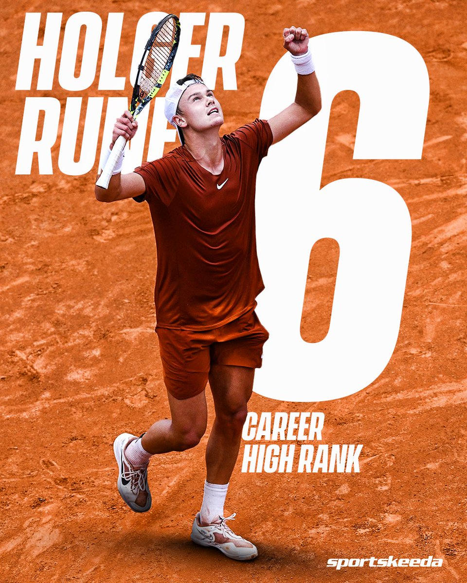 SK__Tennis's tweet photo. Despite his loss, Holger Rune will reach his career high ranking on Monday 👏

Will he become World No.1 this year? 🔥

#HolgerRune #Rome #Tennis https://t.co/Nr1MG5XFmV