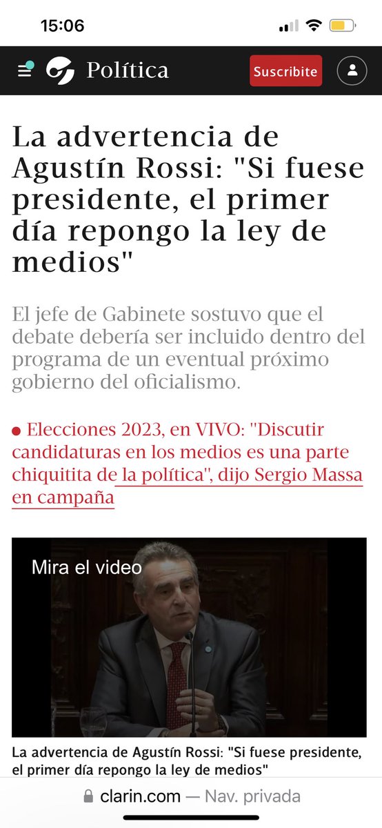 ❌El Jefe de Gabinete no puede hacer nada <a href="/RossiAgustinOk/">Agustín Rossi</a> ? Porque su aliado el presidente <a href="/alferdez/">Alberto Fernández</a> está en contra de restituir la Ley de Medios. Por eso - y otras verdades- prefiero Mariotto <a href="/gabmariotto/">Gabriel Mariotto</a> de presidente con el Plan de la Patria de <a href="/soberanxs/">Soberanxs</a>