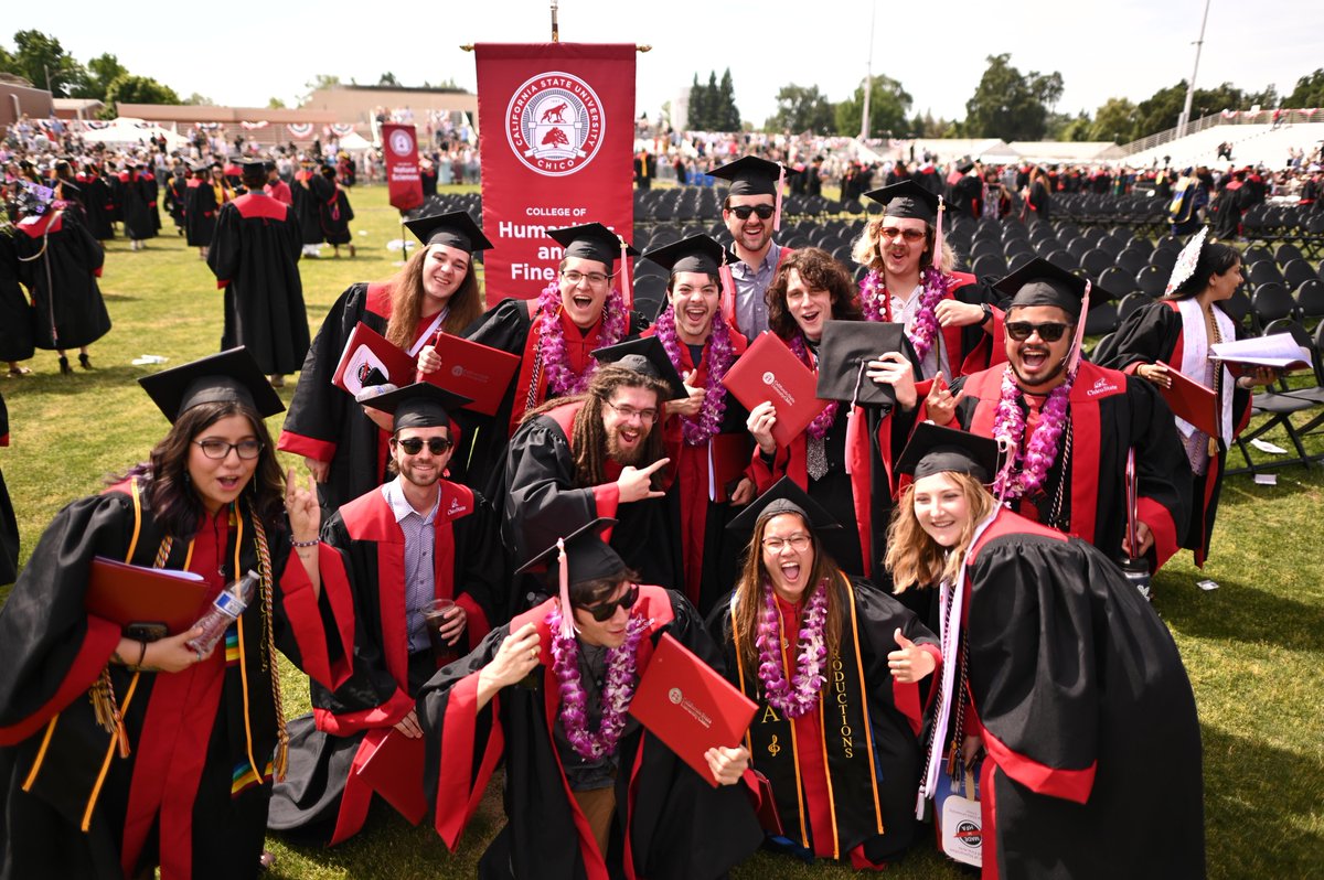 ChicoState's tweet photo. Congrats to the College of Humanities and Fine Arts and the College of Natural Sciences grads! In the words of student speaker Harrison Hoang (English, β23) "The book is yours." It's a news chapter Wildcats, and we can't wait to see what you write next. #ChicoStateGradβ¨π https://t.co/93VCbmbhrs