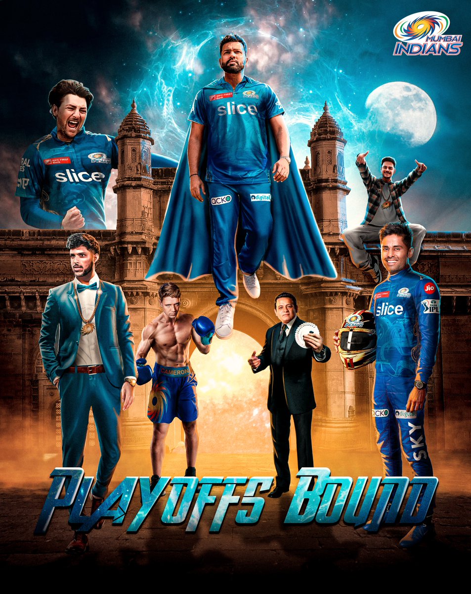 Superheroes. Magicians. Monsters. You call them Avengers, we call them Mumbai Indians. 🦹‍♂️

Playoffs, here we come. 👊

#OneFamily #MIvSRH #MumbaiMeriJaan #MumbaiIndians #TATAIPL #IPL2023