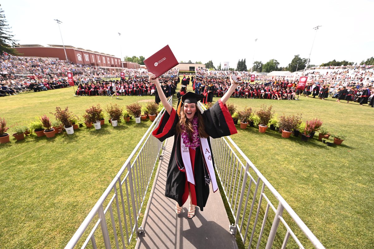 ChicoState's tweet photo. Congrats to the College of Humanities and Fine Arts and the College of Natural Sciences grads! In the words of student speaker Harrison Hoang (English, β23) "The book is yours." It's a news chapter Wildcats, and we can't wait to see what you write next. #ChicoStateGradβ¨π https://t.co/93VCbmbhrs