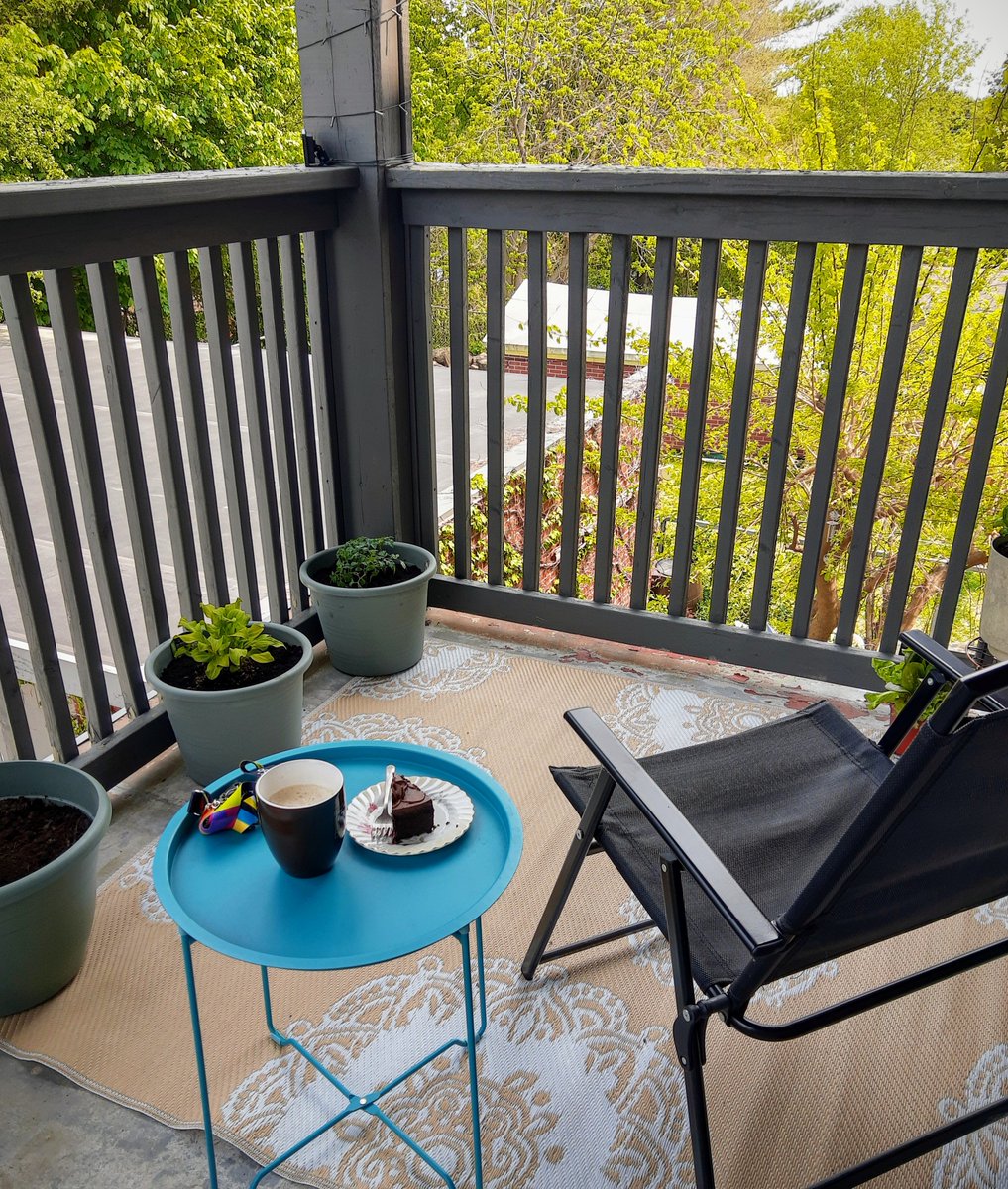 Three years ago, I was walking out of my last round of chemotherapy, feeling like absolute trash. Today: cake. And a latte. And an afternoon spent planting things in pots on my balcony. My hands are dirty and smell like basil and thyme. Today is a good day. #lifeaftercancer