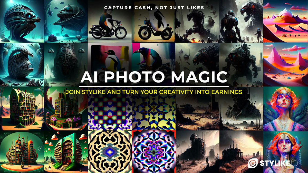 Stylike_io's tweet photo. Discover the AI Photo Magic on Stylike! ๐ฎ
Are you ready to transform your creativity into earnings?๐คฉ
Join us now and unlock the power of AI to elevate your photography game! ๐
Share your favorite AI art in the comments ๐
#AIPhotoMagic #CreativityToEarnings #JoinStylike https://t.co/RJ7GU7otZd