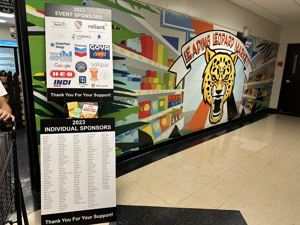 LeadershipHoust's tweet photo. Class XLI's project, The Leading Leopard Market, was officially revealed yesterday at Yolanda Black Navarro Middle School! @HoustonISD #LH41 #LeadershipHouston https://t.co/k2HzuS0Ny6