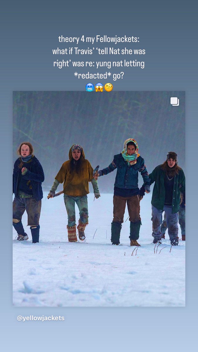 rebeccalfwright's tweet photo. we interrupt our hiatus 4 crucial @yellowjackets96 theorizing among Fellowjackets (cc @YellowjacketsBz thee best Yj recappers in the game) https://t.co/1kUo7qikk9
