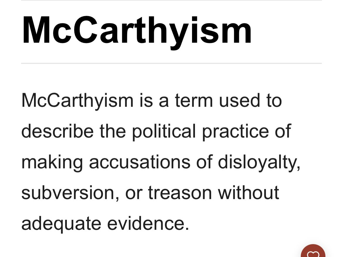 McCarthyism in 2023 looks a lot like McCarthyism in 1953.