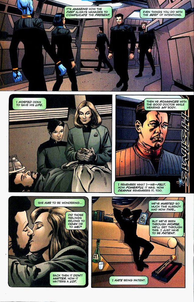 TrekComicsClub's tweet photo. #DividedWeFall is a romp for #startrek fans with Ordover &amp; @DavidAlanMack pulling continuity from multiple shows while telling a self contained story. 

What was your favourite character moment from the series? https://t.co/PPuPpMqGiU