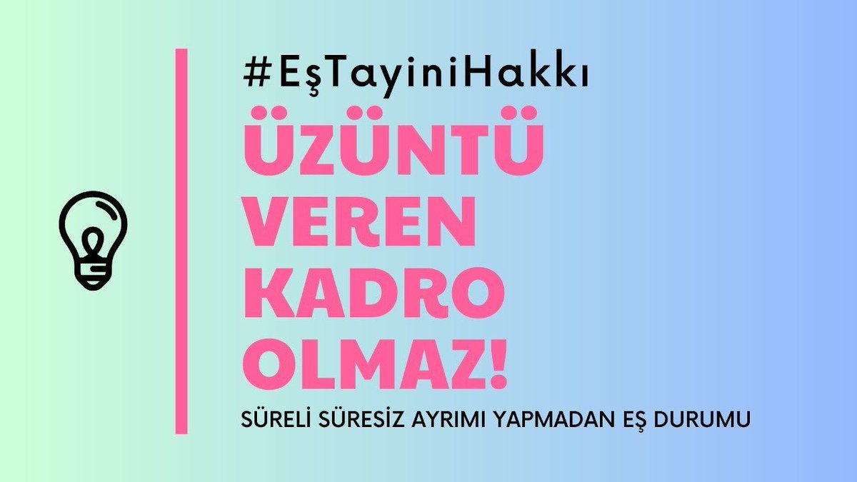 Atanmak icin bekledik atandık cok şükür kadro aldik simdi esimizden uzaktayiz kizim babasindan daha kac yil ayrı kalacak yaparsan bunu da sen yaparsin reis
@RTErdogan 
@talatyavuz29 
 #EşTayiniHakkı