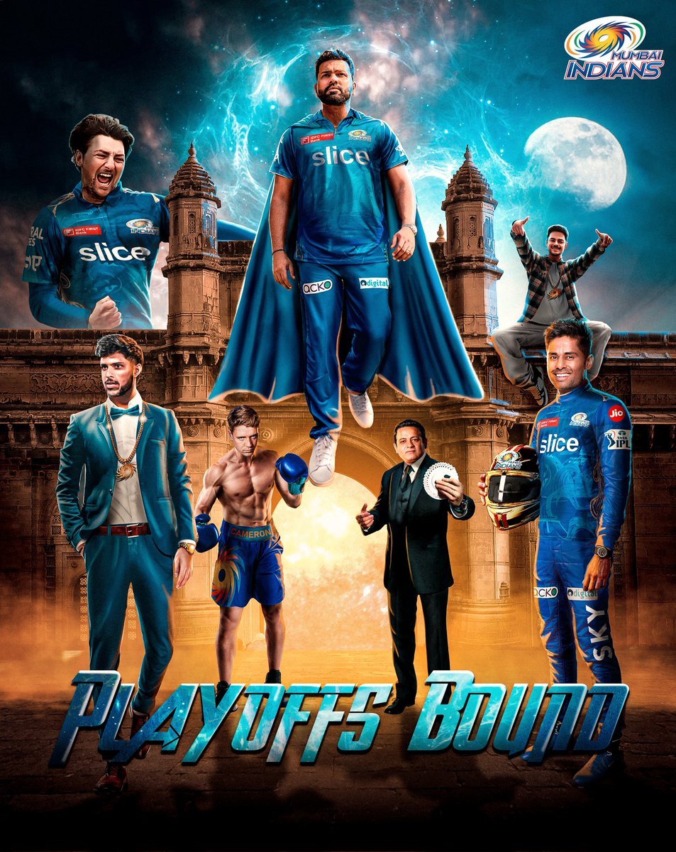 FirstHalf8's tweet photo. #MumbaiIndians MUMBAI INDIANS HAVE QUALIFIED FOR IPL 2023 PLAYOFFS. https://t.co/VXHcGjh4aw