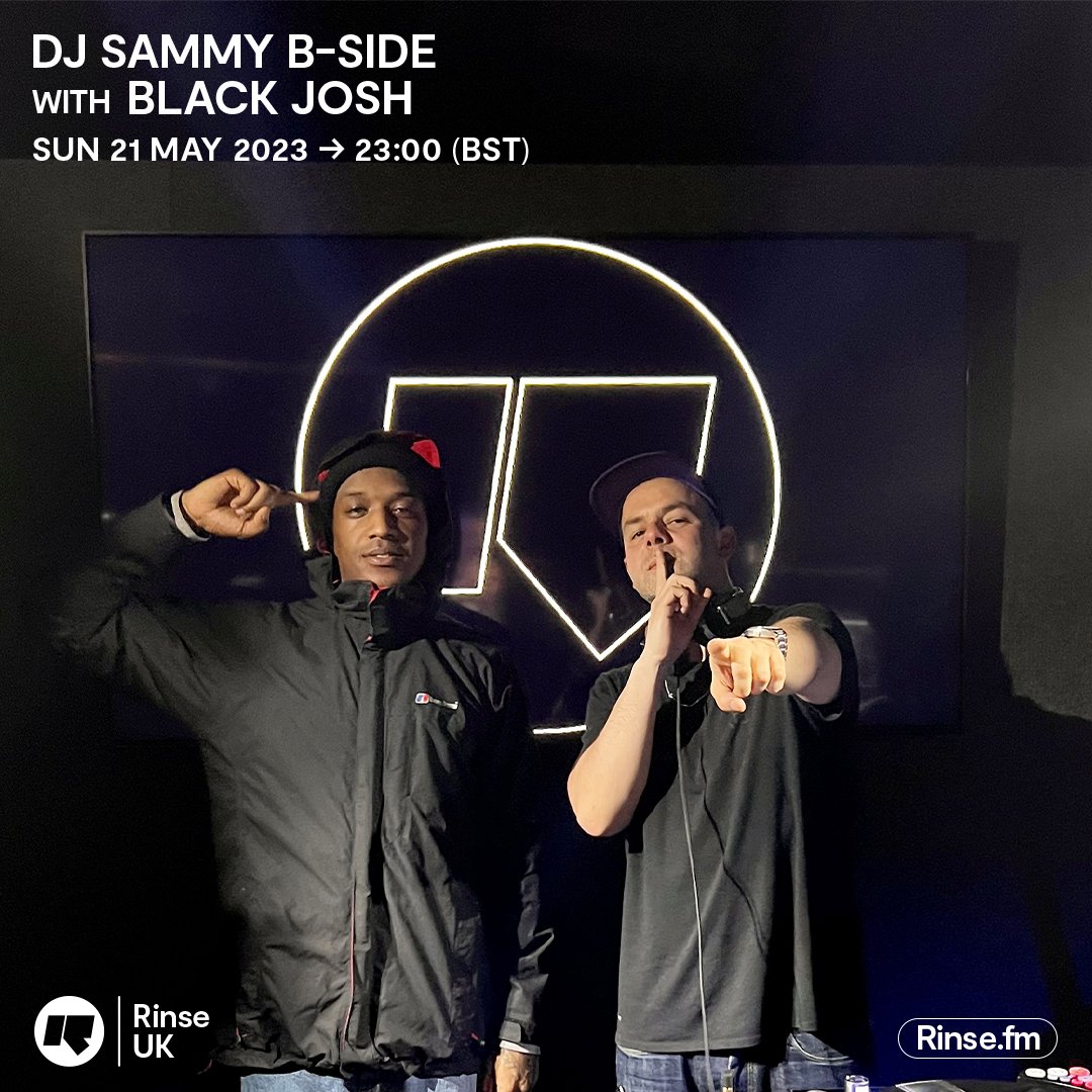 LIVE: it's @DJSammyBSide with  #BlackJosh for the next hour on rinse.fm + 106.8FM

#RinseFM