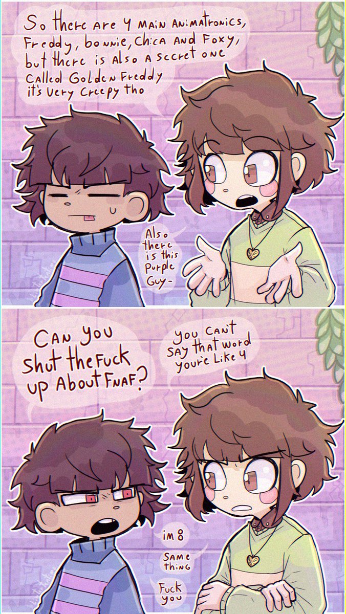 linterbug's tweet photo. ghost of a kid talks about fnaf, very creepy, don't watch at 3:00AM
[#undertale #fanart #frisk #chara] https://t.co/OJOdrD2U4A
