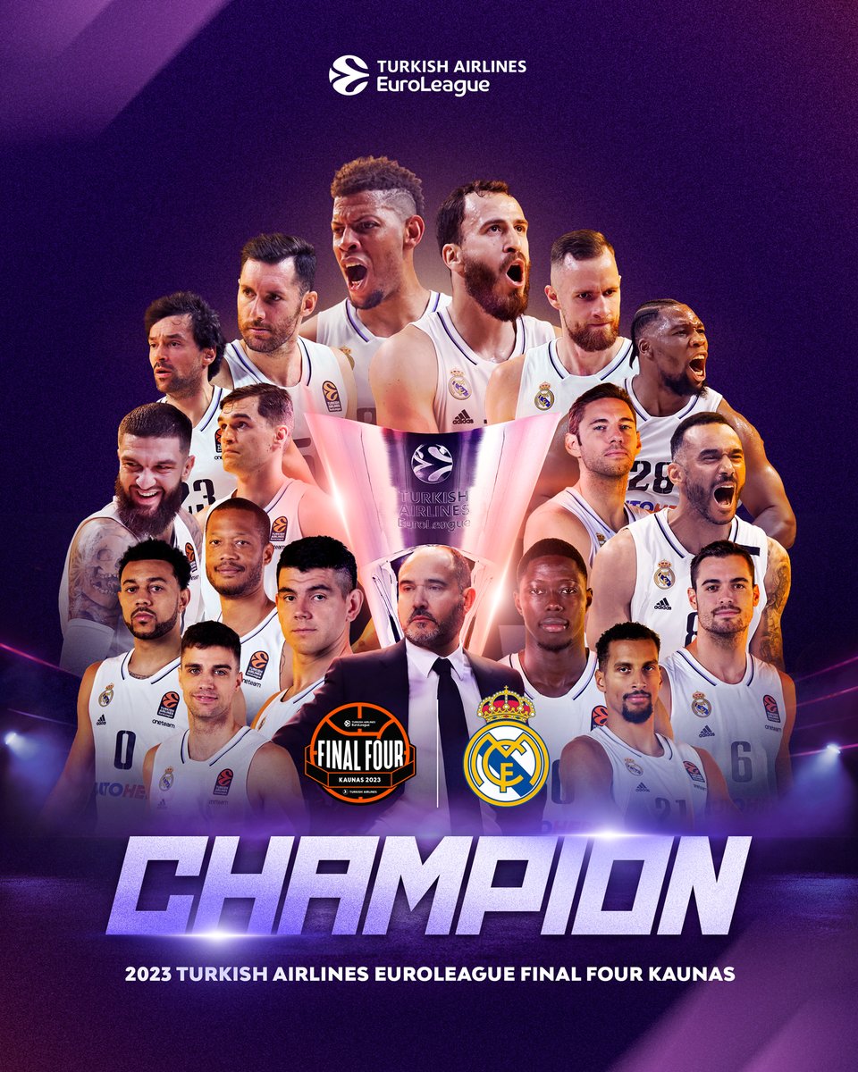 Turkish Airlines EuroLeague (@euroleague) on Twitter photo The 2022-23 Turkish Airlines EuroLeague Champion 🏆
Congratulations <a href="/RMBaloncesto/">Real Madrid Basket</a>
#F4GLORY The 2022-23 Turkish Airlines EuroLeague Champion 🏆
Congratulations <a href="/RMBaloncesto/">Real Madrid Basket</a>
#F4GLORY