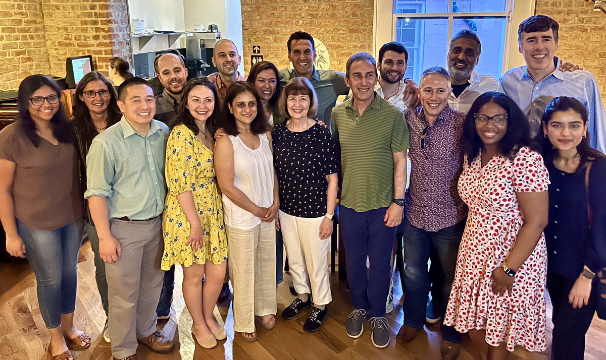 Such a vibrant and fun group of current and past fellows and faculty from <a href="/HeartCare4Kids/">CHOPCardiacCenter</a> <a href="/PACESep/">PACES Pediatric and Congenital EP Society</a>  at # HRS2023. The <a href="/HeartCare4Kids/">CHOPCardiacCenter</a> family is growing.