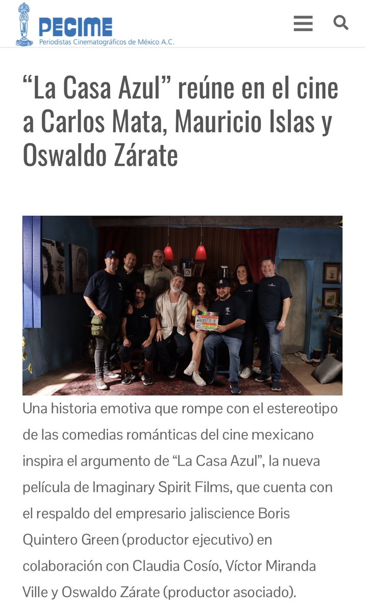 oswaldozarate's tweet photo. 2da película que soy productor. 
Próximamente en cines. 

#LaCasaAzul #111ActoralTraining https://t.co/uznetOssYw