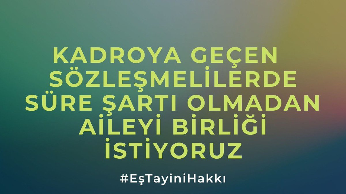 Kadroya geçtik fakat eş durumu yapamıyoruz. Artık bizlerinde sesini duyun.
@RTErdogan
@deryayanikashb
@vedatbilgn
@prof_mahmutozer
#EşTayiniHakkı