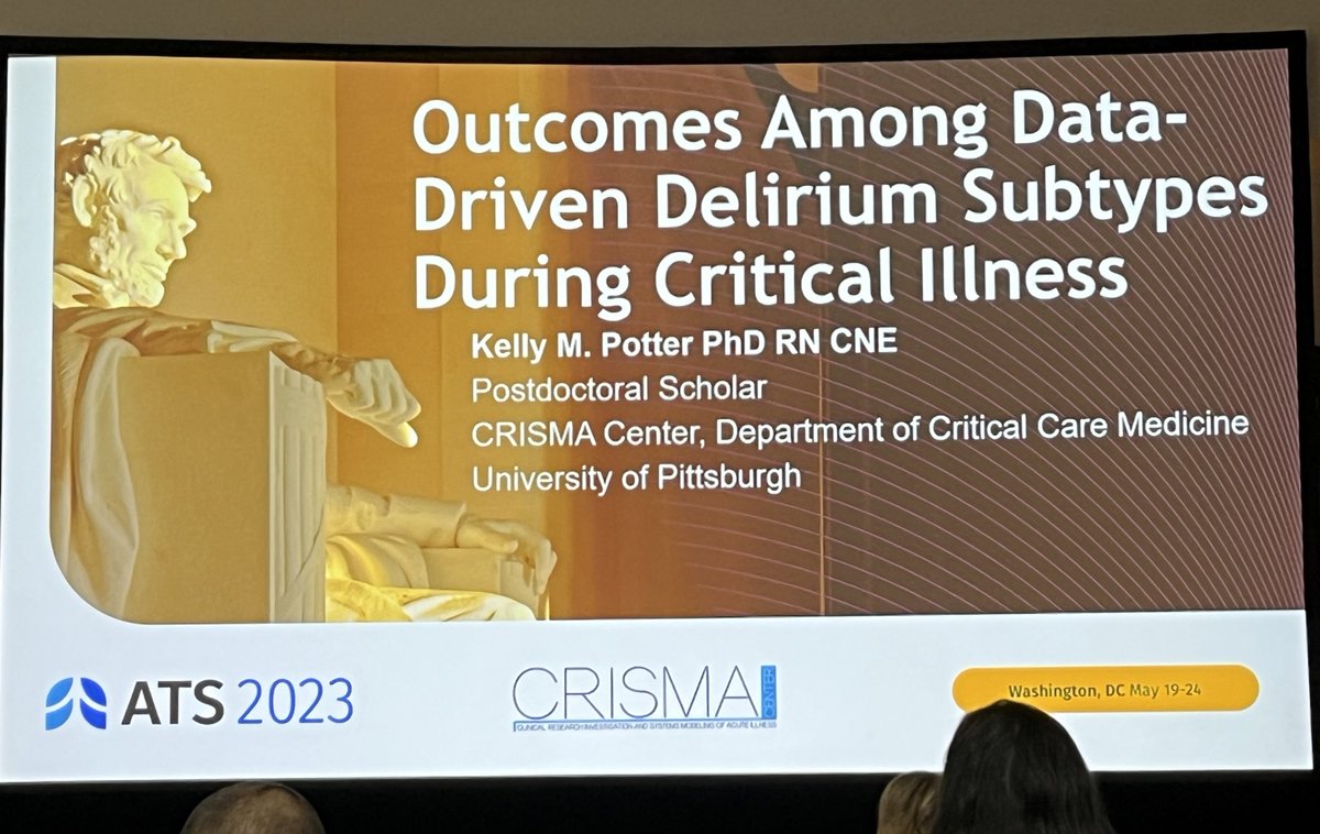 Excellent presentation on data-driven #delirium subtypes by @KP_ICURN This work has such potential to inform future #delirium care, including the ability to personalize treatments based on the underlying physiological processes & anticipate future need for supportive therapies