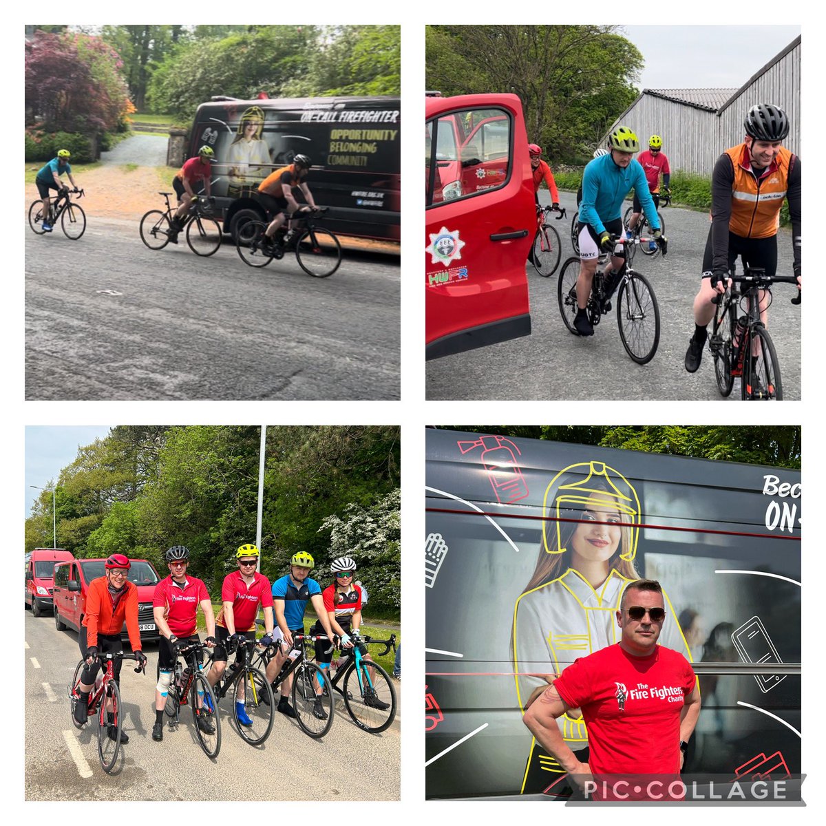 The penultimate day for the team from <a href="/HWFire/">Hereford & Worcester Fire and Rescue Service</a> @HWFireBGrove <a href="/RidingThe3Peaks/">Riding the 3 Peaks</a> riding 100 miles with 4700 feet of elevation. Now to rest for 62 miles of cycling tomorrow followed by Mount Snowdon for good measure for the <a href="/firefighters999/">Fire Fighters Charity</a> #JustGiving #hwfire