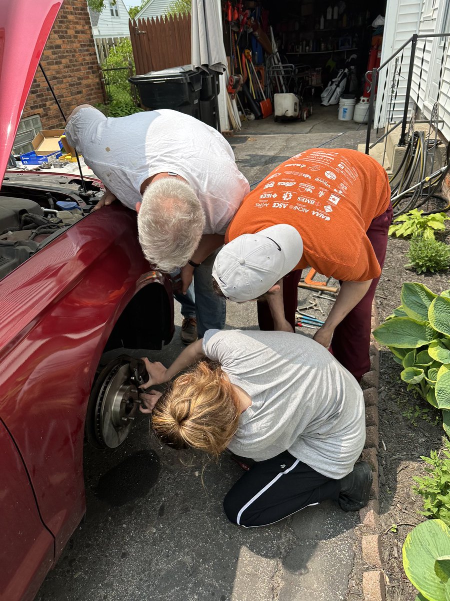 Changed my brakes, rotors, and tires today… with a little help. But I’m proud of myself and I may have found a new hobby lol