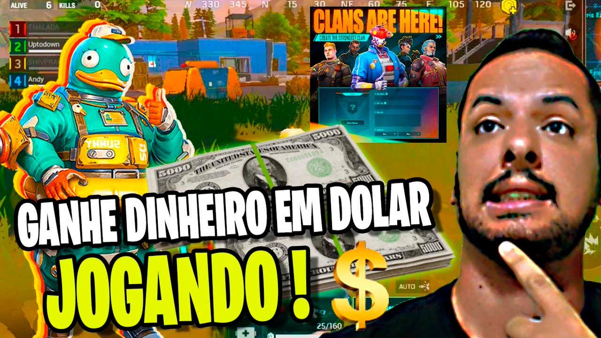 Vídeo novo do mano @Pettrus_PDE (sem piadas com bidê, por favor)! 

📹 ┃ Titulo: GANHE DINHEIRO EM DOLAR JOGANDO ESSE JOGO DE BATTLE ROYALE FARLIGHT 84 COMO CRIAR CLA #codashop 

🔗 ┃ Link: youtube.com/watch?v=kK6IKJ…