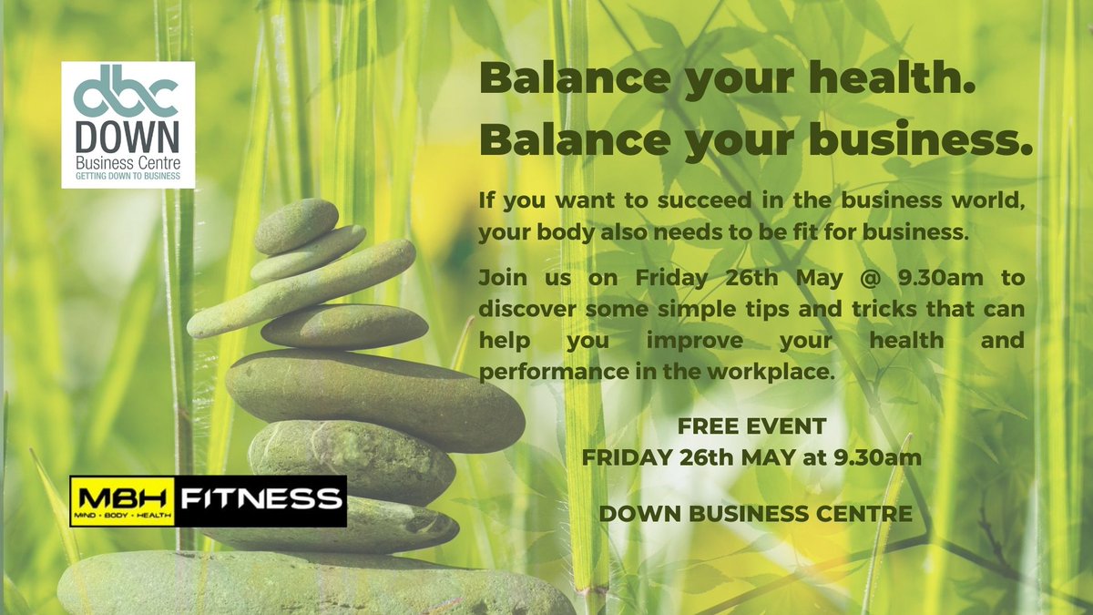 FREE event Friday 26th May at 9.30am
Your business success is dependant on you. Your physical and mental health are critical to the success of your business. Register here eventbrite.co.uk/e/balance-your…