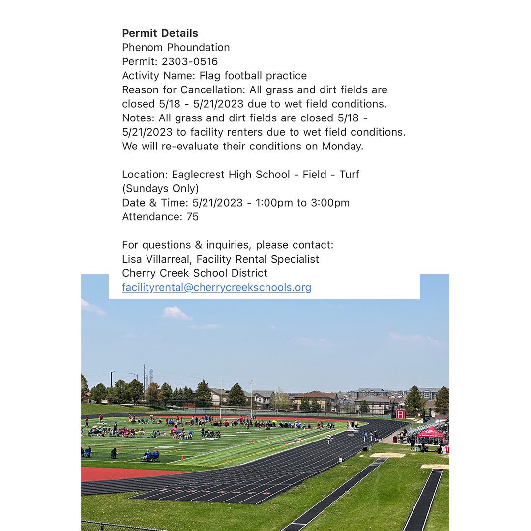 CtrlAltTaco's tweet photo. Hey @CCSDK12 facilities. It looks like you cancelled our 7v7 football group’s permit to cater to another group. Not a good way to promote good sportsmanship for @CCSDATHACT1 https://t.co/HZRJ2n2z93