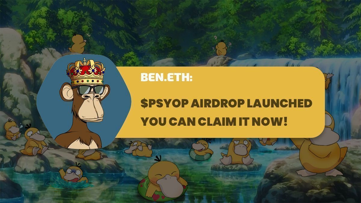 _LucaNetz's tweet photo. 🚨 $PSYOP token airdrop is live!

Check eligibility and claim on their site:

🔗https://t.co/QZJjqLtItr

$PLSX $JESUS #CryptoUpdate $DONS $GEN $WAGMI #100x #HODL #mint #pepe Ordinals $RNDR #CAPO $MONG #Metamask $BEN $TURBO $CAPO $KING #VOLT $eth #WAGMI $PEPE #NFTCommmunity $TSUKA https://t.co/VQzDZgOafj