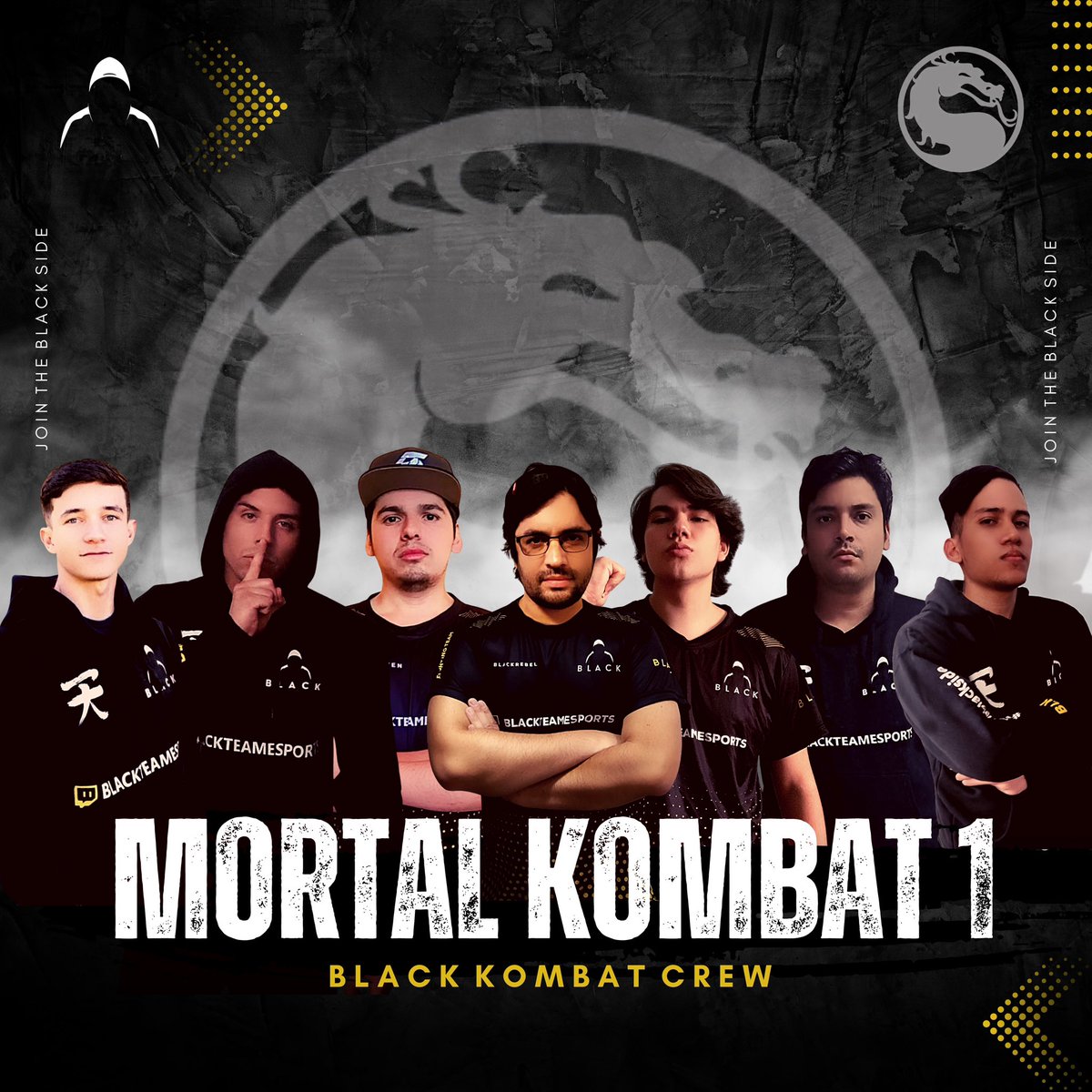 blackesportsfgc's tweet photo. Con el anuncio de #MortalKombat1 les presentamos el equipo de Black que nos representará en torneos y competencias de este gran juego que llegará en Septiembre!

De izq a der: @Kalifighter_ @KailletK #Deadlyraven @BlackRebelCL @Kongpletos @BLKNeoZOrVzla y @Ralesspq18_FGC 

Como dato importante a considerar, todos los jugadores Chilenos son de diferentes regiones, no hay centralismo en Black 👊🏻🔥