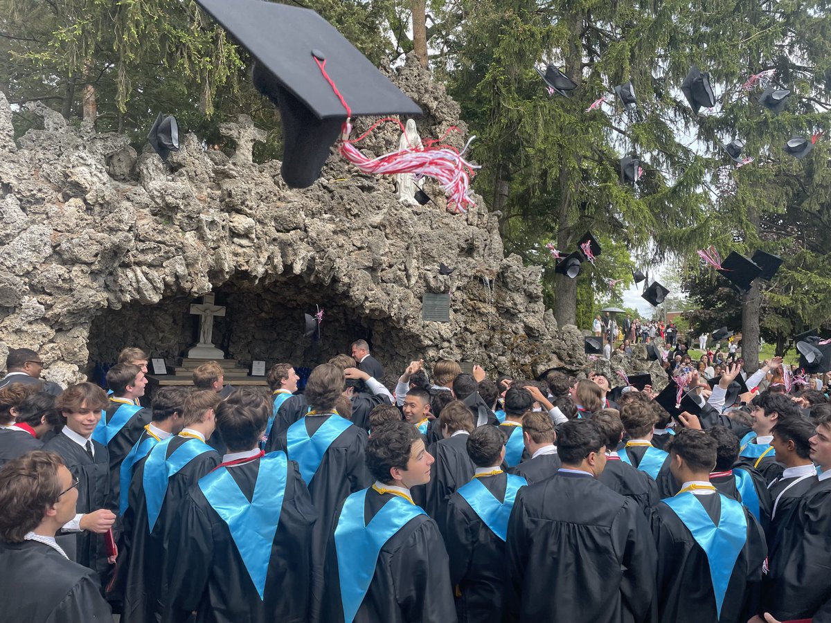Is there anything more poignant or iconic than a St. Mary’s Preparatory graduation? Mass, pomp and circumstance overlooking Orchard Lake, and one last Hail Mary followed by cigars at the grotto. Congratulations to the 134th graduating class of OLSM. 🦅
