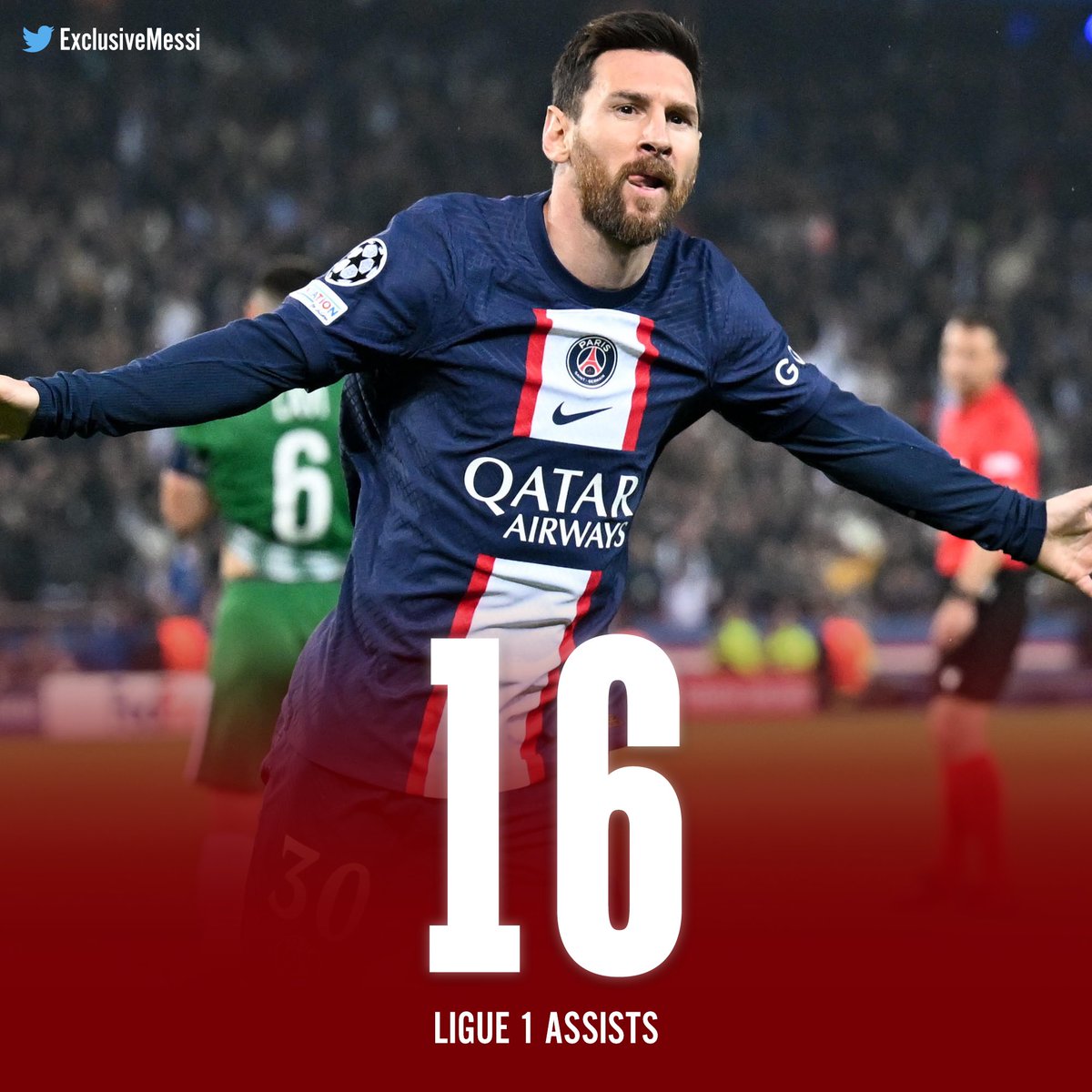 🚨 Lionel Messi is only 2 assists away from the most EVER recorded in a Ligue 1 season 🤯