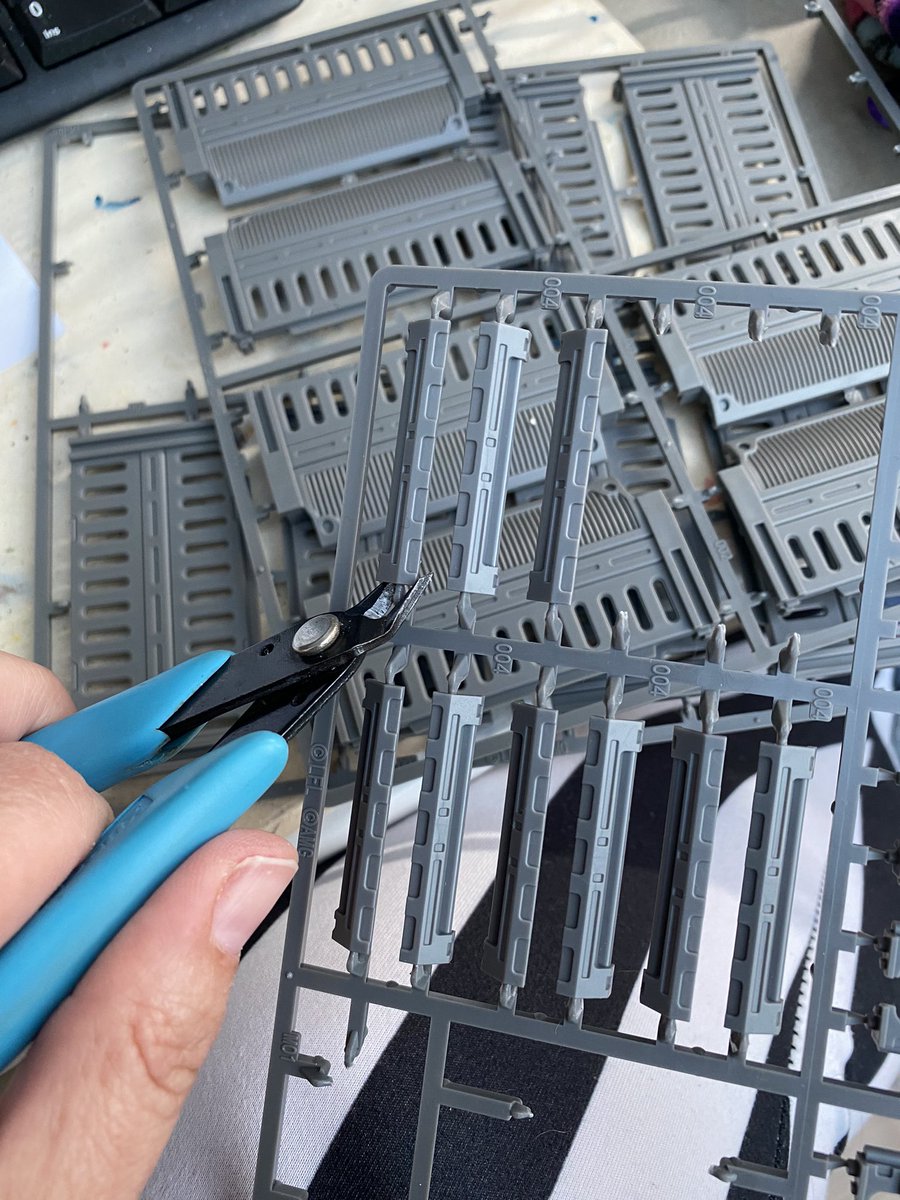 MightyLGames's tweet photo. Mrs MLG is slightly grumpy, she doesn’t like assembling minis. What’s the least favourite part of the hobby for you?

#hobby #miniatures #terrain #sprue https://t.co/37wYKyui2I