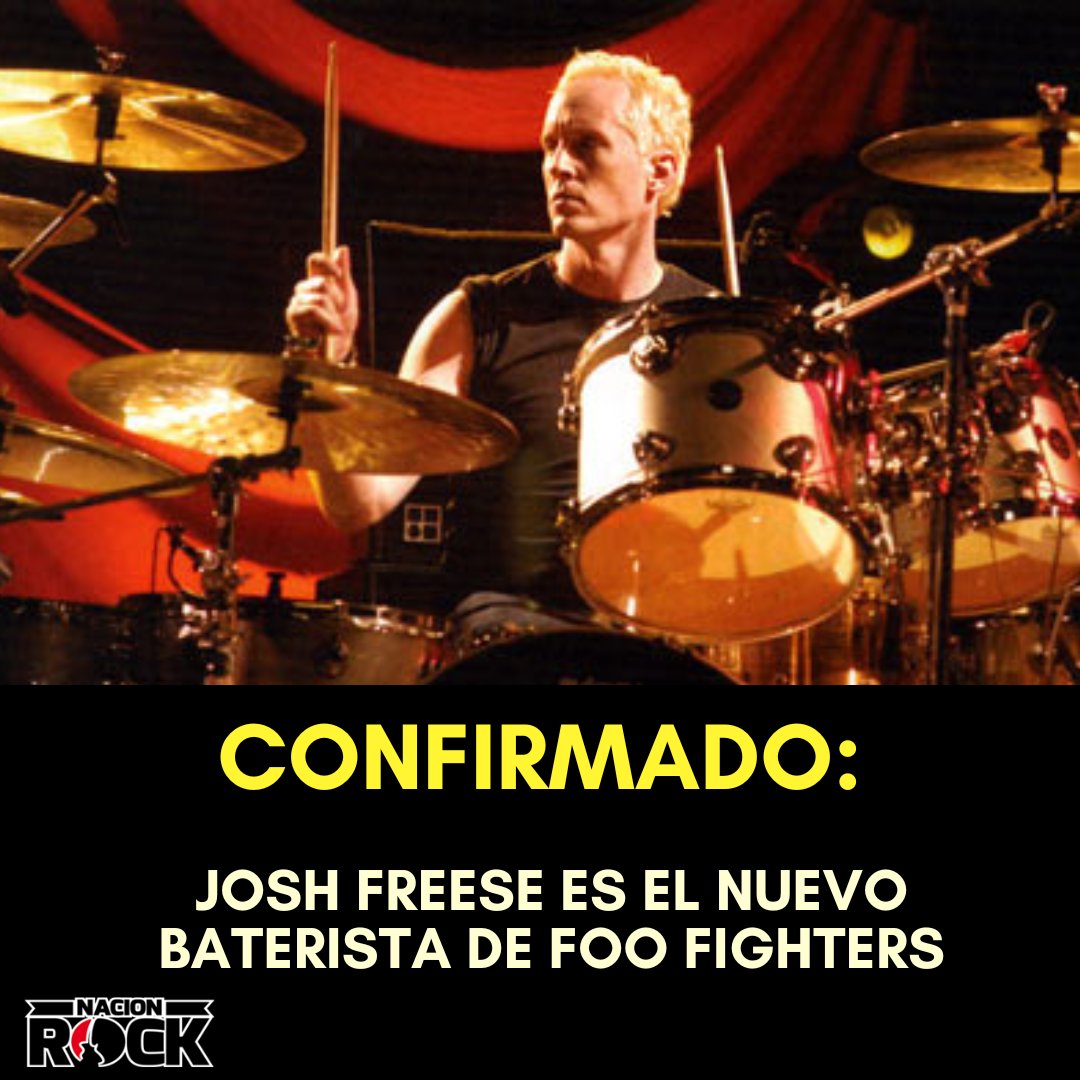 Nacion_Rock's tweet photo. Fin del misterio: #JoshFreese es el nuevo baterista de #FooFighters. El hombre tras la silla de batería de bandas como Nine Inch Nails, The Offspring o A Perfect Circle fue presentando en el evento que está ahora en línea del grupo https://t.co/ggawKqvrRs https://t.co/XYxWk2CwFY