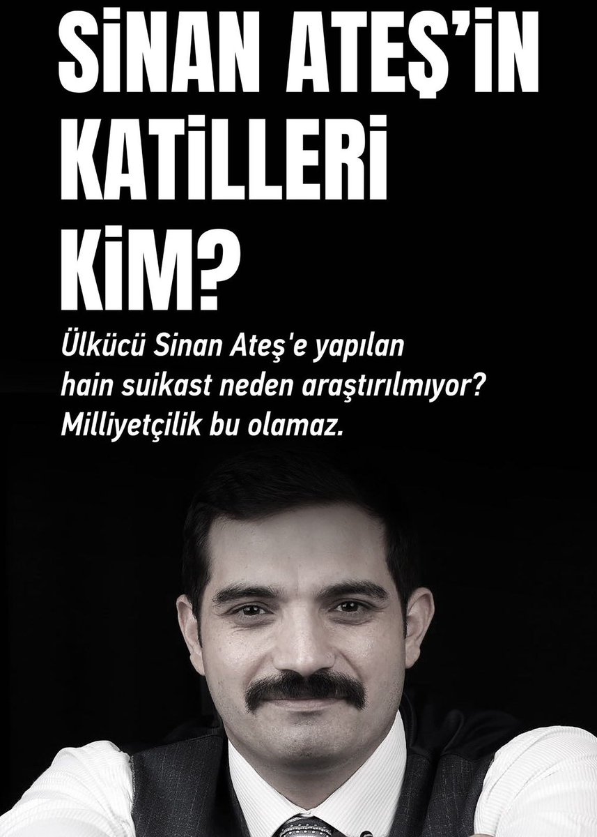 osmaniyededeva's tweet photo. Sinan Ateş'in Katilleri Kim?

Ülkücü Sinan Ateş'e yapılan hain suikast neden araştırılmıyor?
Milliyetçilik bu olamaz!!!

#devapartisi #alibabacan #KemalKılıçdaroğlu #babalatv Kemal Kılıçdaroğlu Babala TV #mevzularaçıkmikrofon

@devapartisi @alibabacan @agmercan https://t.co/ukhRG2uk6n