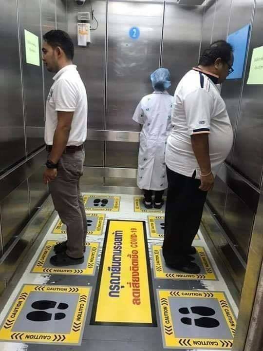 DrEliDavid's tweet photo. Remember when they tried to defeat a respiratory virus by asking you to stand with your back to others in elevators? https://t.co/eswGDDCn4j