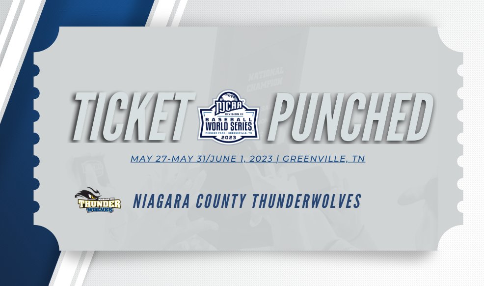 🎟️👊 Thunderwolves are going back to Greeneville!

Niagara County comes back from a three-run deficit to win the North District and advance to the #NJCAABaseball DIII World Series!

njcaa.org/sports/bsb/202…