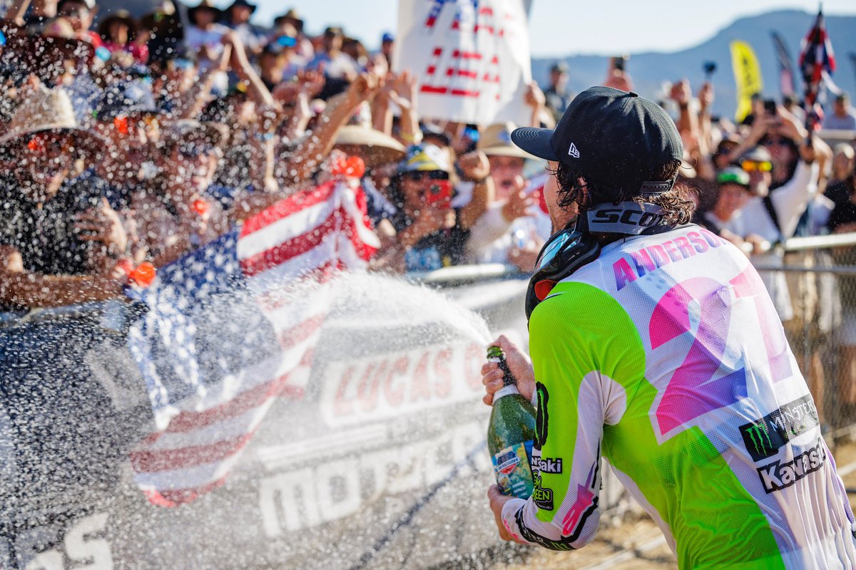 Ready for more champagne showers this year at @foxraceway🍾 @promotocross #RaceKX #RaceKawasaki #GoodTimes