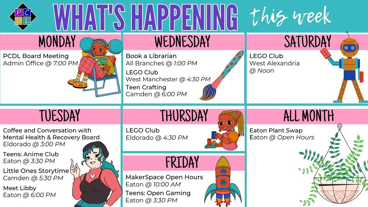 Take a peek at what we have coming up this week! For more details, visit preblelibrary.org/events