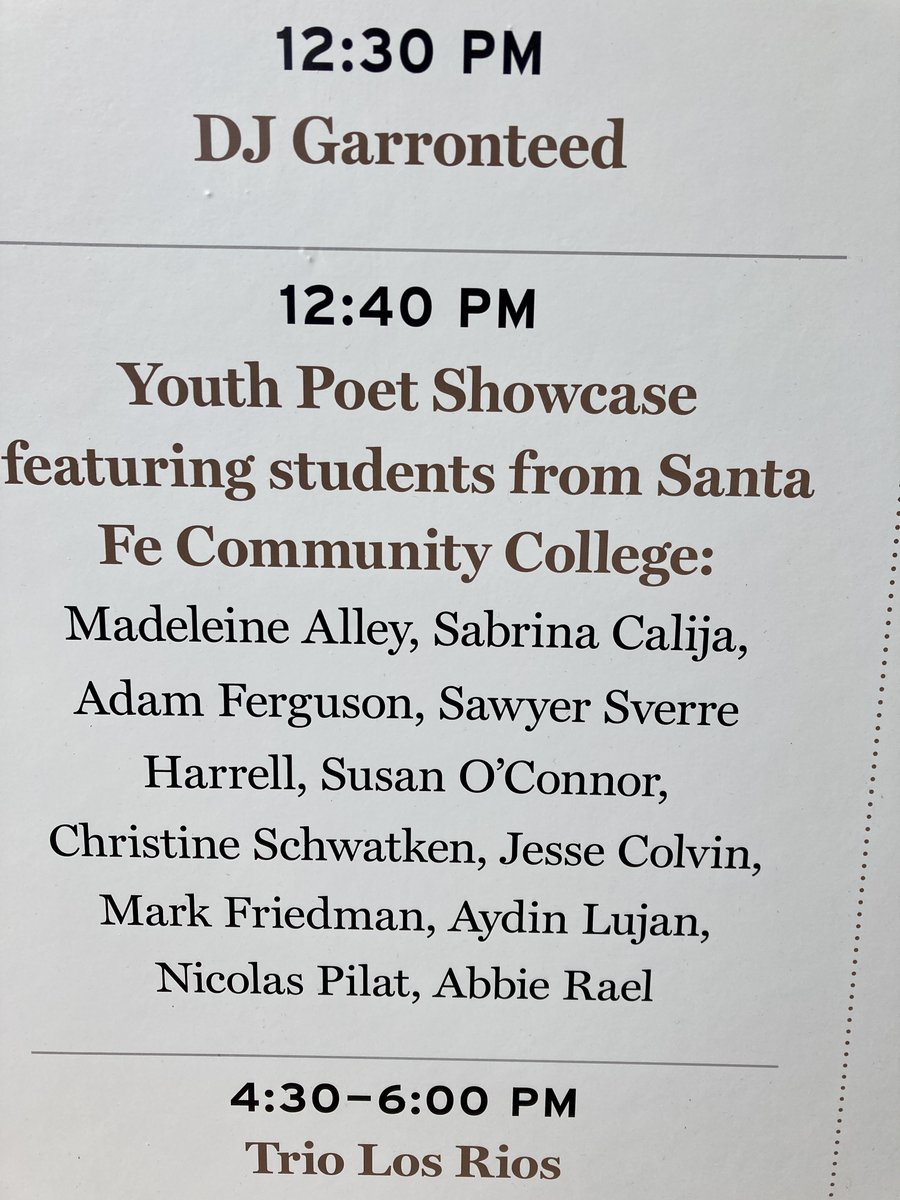 What an amazing weekend it's been! Thank you to the <a href="/sfintlitfest/">Santa Fe International Literary Festival</a> for supporting <a href="/SFCCNM/">SFCC</a> students + making the #citydifferent a literary destination 📚😍
