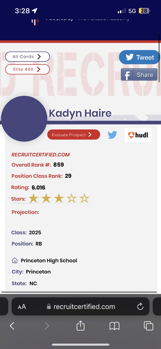 blessed to be ranked as a 3⭐️ on recruit certified.com time to go up on the rankings this year! #ingodshands