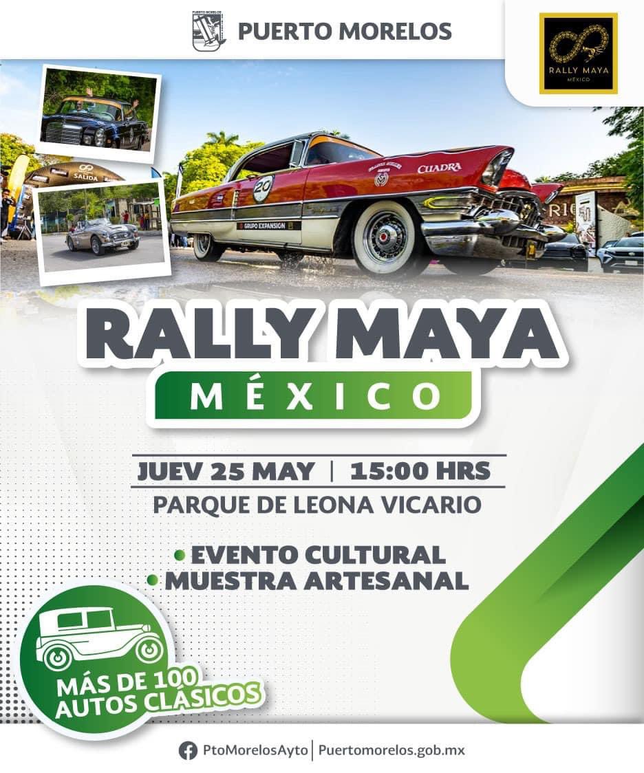 El próximo 25 de mayo recibiremos a los participantes del #RallyMaya México en #LeonaVicario 

¡Te invitamos a no perderte esta exhibición itinerante de #AutosClásicos!